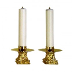 Coppia Candelieri con finta candela da 8 x25 cm. e cartucce